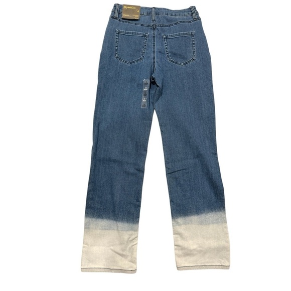 Style & Co Women Dip Dyed High Rise Natural Straight Jeans Blue Ombre Size 6 - Picture 3 of 12